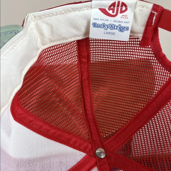 Vintage OSU Ohio State Buckeyes AJD Mesh Snapback Hat Cap USA Lucky Stripes NCAA - Picture 9 of 11